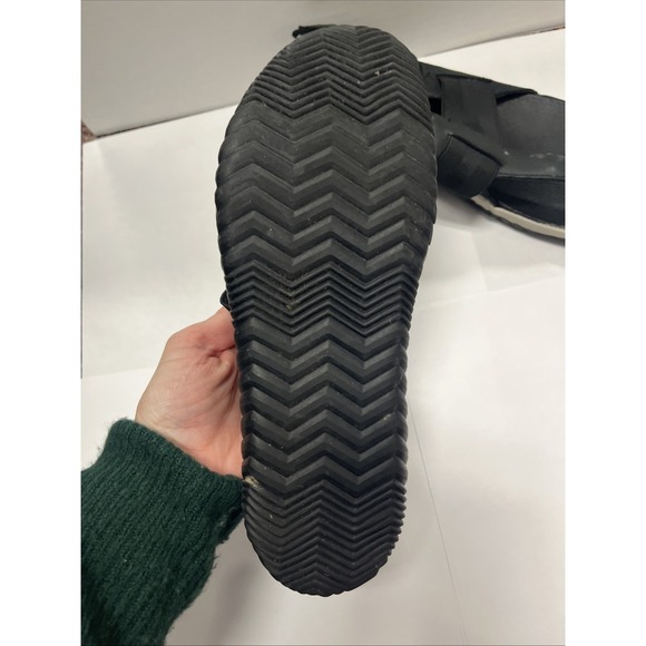 Sorel Out N About Black Leather Slingback‎ Thong Sandals Black Women's 7.5 Shoes - Picture 3 of 11